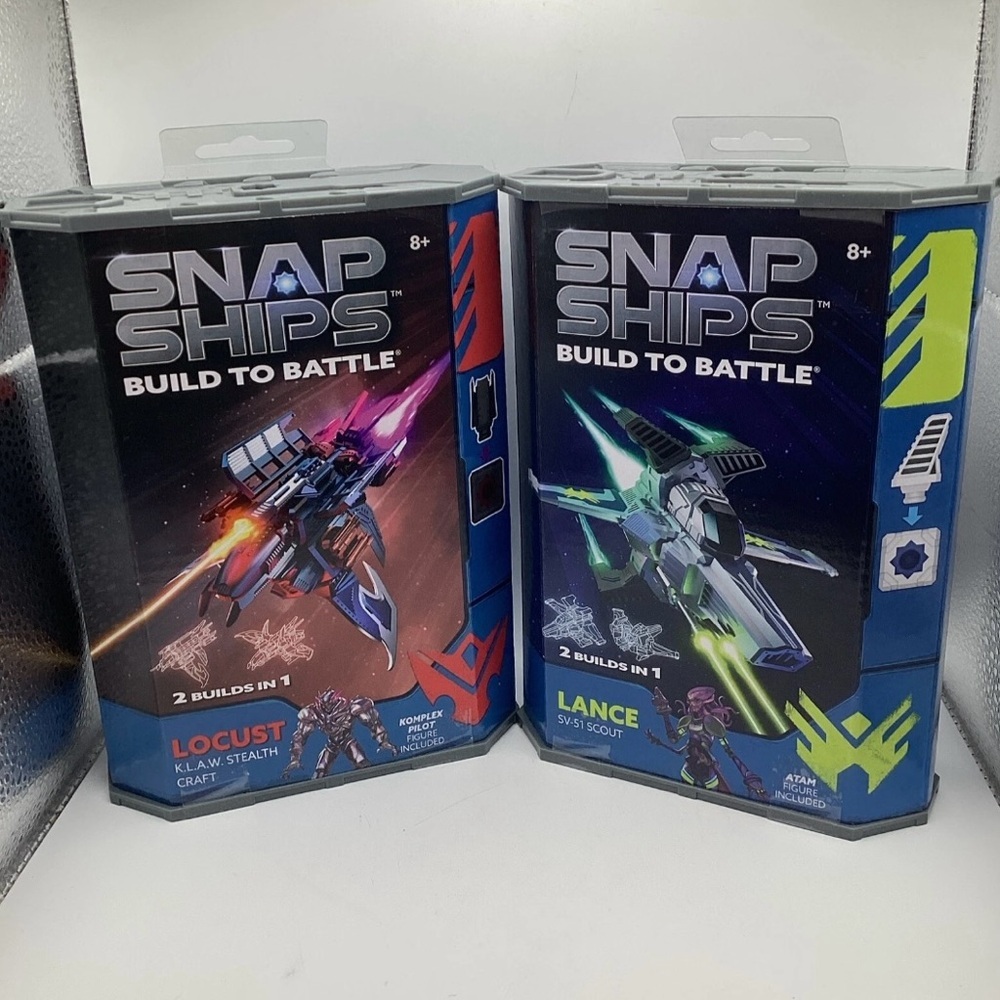 2 X Snap Ships Lance SV-51 Scout & Locust KLAW Stealth Craft Play Monster NIB